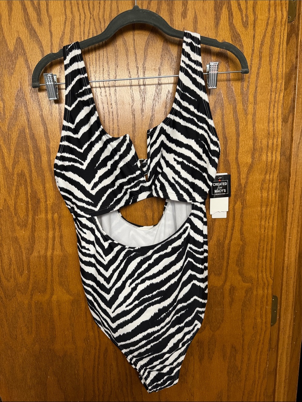 Salt + Cove Black and White Zebra One-Piece Swimsuit
